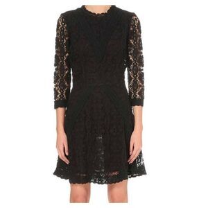 Maje Renita Black Floral Lace Dress sz 1